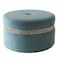 Ayyan Velvet Fabric Pouf-Green/Golden-60x60x35 cm