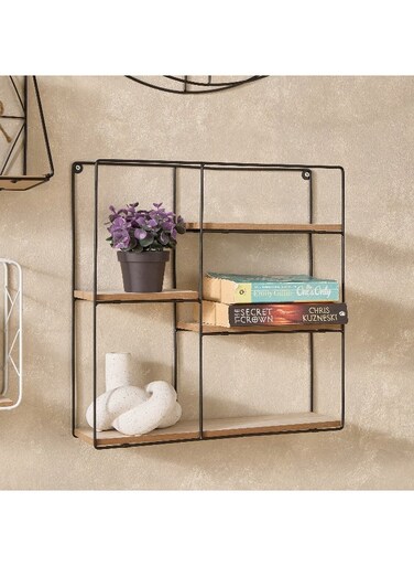 Box Sera Foldable Metal and MDF Board Wall Shelf 40 x 40 x 10 cm