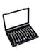 Padom Removable Jewelry Tray Showcase Display Stackable for Earrings Brooch Buttons Rings, necklace Black Velvet (Necklace)
