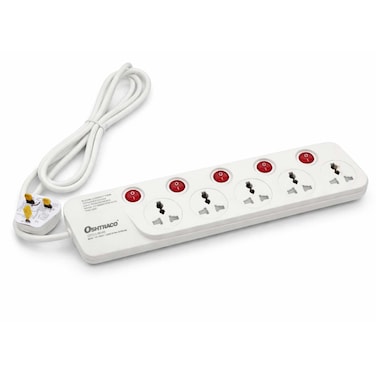 Oshtraco 5-Way Switched Extension Lead with 2m Heavy-Duty Power Cord