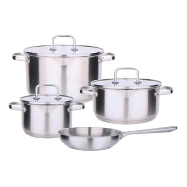 Neoflam Stainless Steel 18/10, Cookware Set 9 PCS, Glass Lid