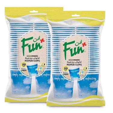 Fun Paper Cup 6.5oz Blue Skies, 100 PCS