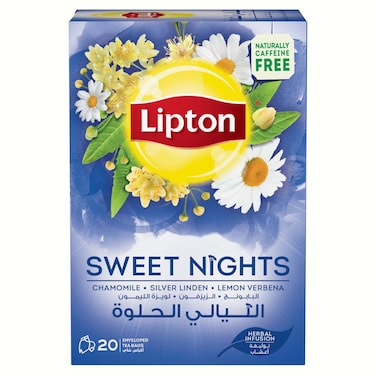Lipton Sweet Nights Enveloped Tea Bags 1.5g, Pack of 20