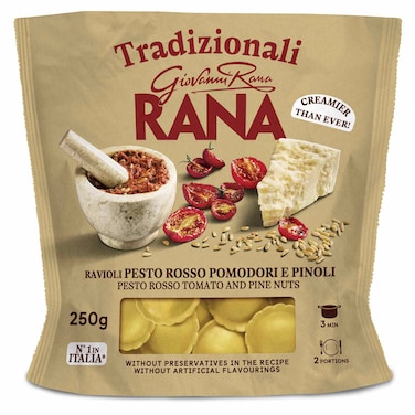 Giovanni Rana Tradizionali Ravioli with Pesto Rosso, Tomato and Pine Nuts, 250g