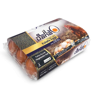 Dana Folate Enriched Brown Eggs, 15 PCS
