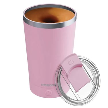 Porodo Automatic Magnetic Stirring Mug, 400ml, Pink