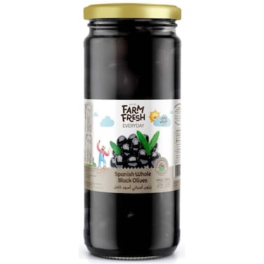 زيتون أسود إسباني كامل طازج من المزرعة، 465 غرام