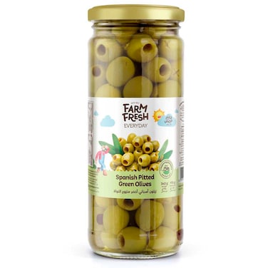 زيتون أخضر إسباني طازج منزوع النوى، 340 غرام