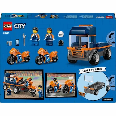 LEGO City Motorcycle Transporter Toy and 2 Minifigures 60491