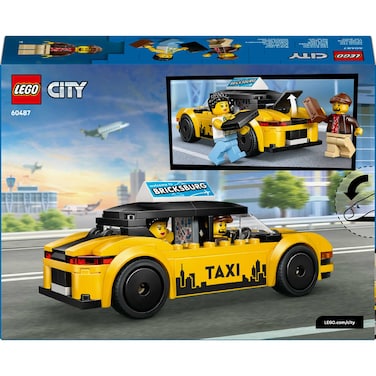 LEGO City Yellow Taxi - Model Car Kit with 2 Minifigures 60487