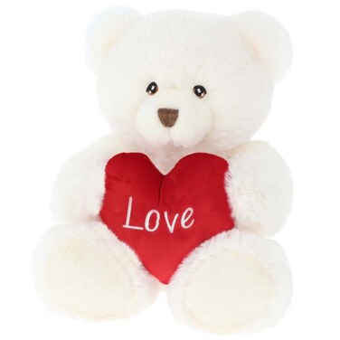 Keel Eco Cream Bear with Heart, 30cm