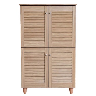 نيفا خزانة أحذية بأربعة أبواب - بلوط