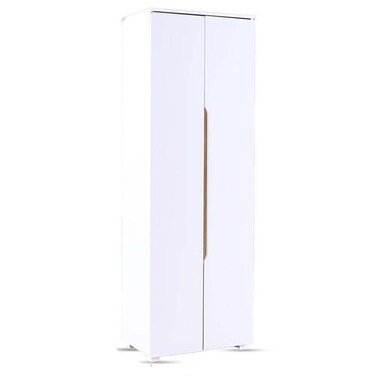 بيل خزانة أحذية طويلة ببابين - تسع لـ 30 زوجًا - أبيض/بلوط