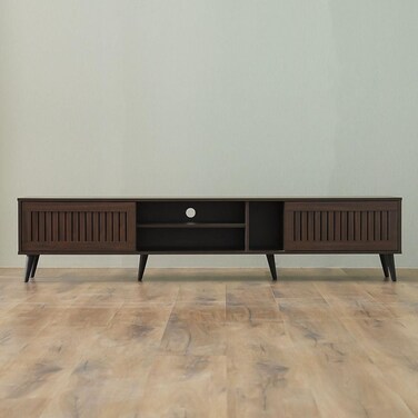 ألفا وحدة تلفزيون  - حتى 80 بوصة - خشب الجوز