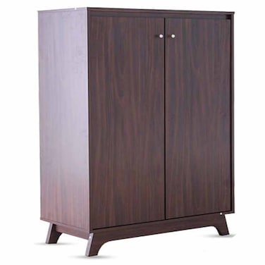Jazz 2 Door Shoe Cabinet - Walnut - 21 Pairs
