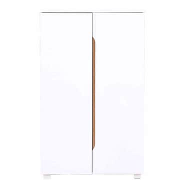 بيل خزانة أحذية ببابين - تسع لـ 22 زوجًا - أبيض/بلوط