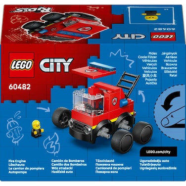 LEGO City Rides &ndash; Fire Truck - Mini Car Toy Building Kit with Firefighter Minifigure, 60482