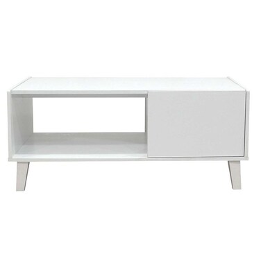 سوبريم طاولة قهوة مع مساحة تخزين - أبيض