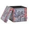 Route 38X38X37.5 Folding Storage Ottoman - Red/White