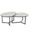 كيونا طقم طاولات قهوة مكون من قطعتين - رمادي/أسود