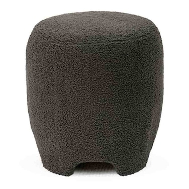 Lunna Round Ottoman - Grey