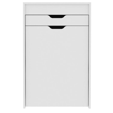 إلدون طاولة تزيين مدمجة مع درج وتخزين في المقعد - أبيض