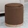 Curdo Round Ottoman- Brown