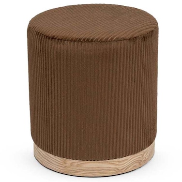 Curdo Round Ottoman- Brown