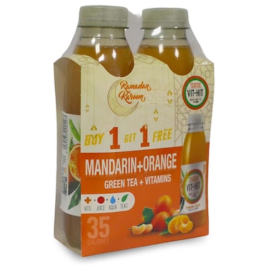 VIT-HIT Mandarin &amp; Orange Green Tea Vitamin Drink, 500ml, Pack of 2