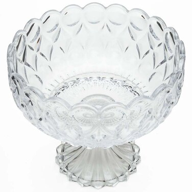 Taliona Crystal-Style Footed Fruit Bowl, 22cmx19cm