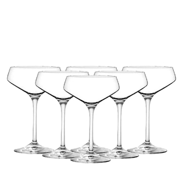 آر سي آر آريا طقم كؤوس شمبانيا ، سعة 34 سنتيلتر ، 6 قطع