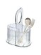Orchid Acrylic Utensil Holder, Utensil Caddy, Napkin Holder, Condiment Organizer, 3 Compartments Organizes Forks, Knives, Spoons Ideal for Kitchen, Cutlery Storage Organizer (Clear)