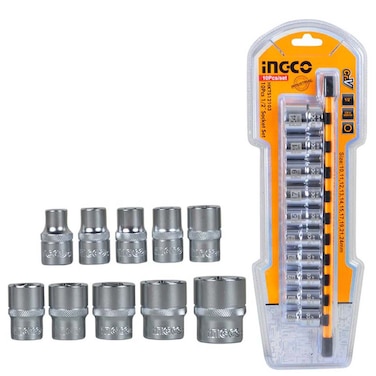 Ingco 1/2-Inch Industrial Socket Set Precision Torque Solutions, 10 PCS