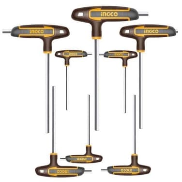 Ingco Industrial T-Handle Hex Wrench Set, 8 PCS