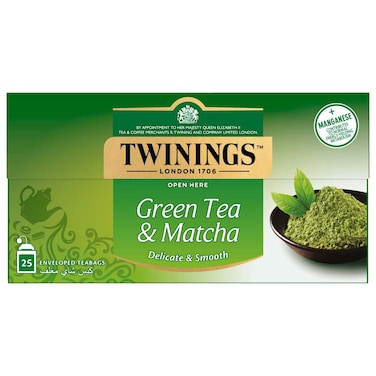 تويننغز شاي أخضر وماتشا، 25 كيس
