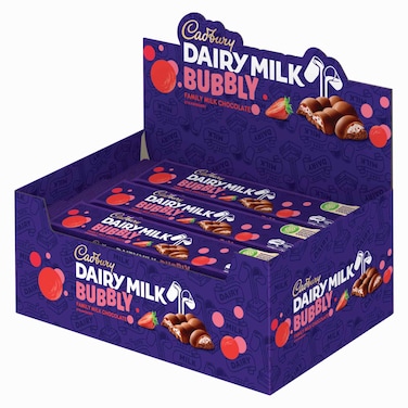 Cadbury Dairy Milk Bubbly Strawberry Chocolate, 27g, Pack of 12