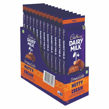 Cadbury Dairy Milk Irresistible Nutty Cream 105g, Pack of 12