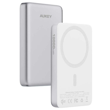 Aukey MagFusion M 10000mAh Qi2 Wireless Power Bank 20W, White