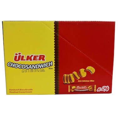 Ulker Chocosandwich Sandwich Biscuits with Hazelnut Cocoa Cream, 73g, Pack of 24