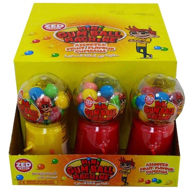 Zed Candy Mini Gumball Machine 20g, Pack of 12