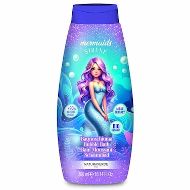ناتورافيردي فقاعات استحمام للأطفال برائحة حوريات البحر، 300 مل