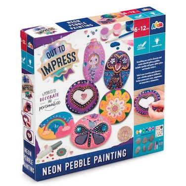 Addo Out To Impress Neon Pebble Painting 6 Pieces