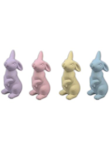 Gem Imports Flocked Bunny Ornament Assorted 1 Piece