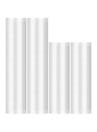 Vacuum Sealer Bags, Vacuum Storage Bags Food Sealer Rolls Sealer Bag for Food Saver Work with all Vacuum Sealer Machine Great for Vacuum Storage or Sous Vide (4 Roll,2 * 7.8x197in,2 * 11x197in)