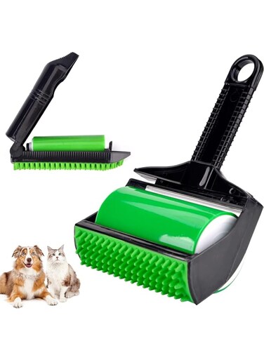 Khazna Stick It Roller, Silicone Lint Roller Remover Pet Hair Remover Roller Stick It Hair Remover Reusable Washable Hair Cleaner Clothes and Carseats Hair Cleaner (Green)