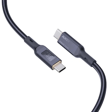 Aukey USB-C to USB-C PD Display Braided Cable, 1.8m, Black
