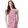 TEX Women Striped Sleeveless Midi Dress, I282722, Raspberry , S