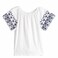 TEX Women Embroidered Sleeve T-Shirt, I282706, Ecru, L