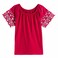 TEX Women Embroidered Sleeve T-Shirt, I282706, Raspberry , XL