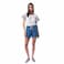 TEX Women Embroidered Sleeve T-Shirt, I282706, Ecru, XL